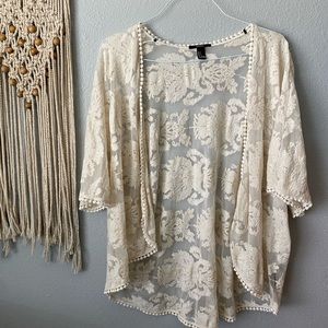 Forever 21 off white lace cardigan